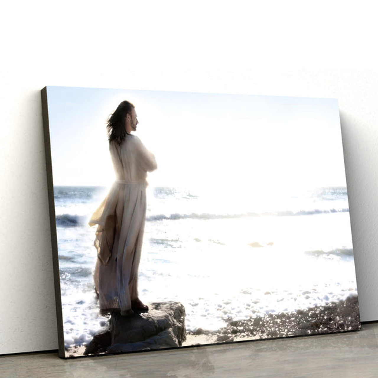 Lighthouse Jesus Christ Canvas Wall Art - Christian Posters 