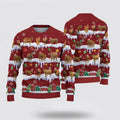 FUNSTUFFPRINT Limousin Christmas Knitted Sweater, Gifts For Farmers, Rural Lovers Ugly  Sweater
