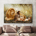 Lion And God, Lion King, Jesus Poster, Lamb Lover Poster and Canvas