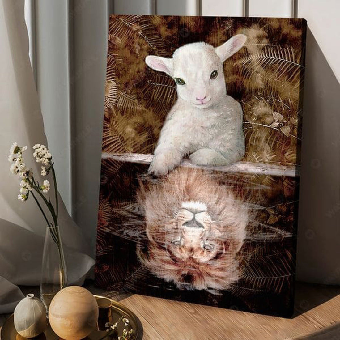 Lion And Lamb, Poster Decor, Wall Art Poster Poster and Canvas