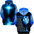 FUNSTUFFPRINT Lion Jesus Is My God My King My Lord My Savior My Healer 3D Hoodie and Zip Hoodie