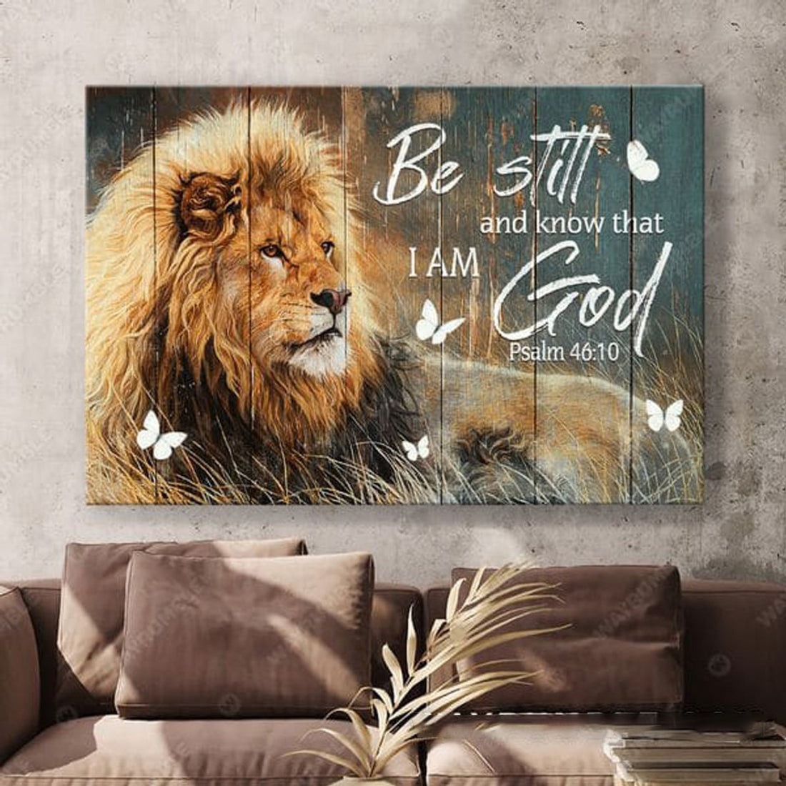 Lion Poster, Be Still And Know That I Am God, Poster Decor Poster and Canvas