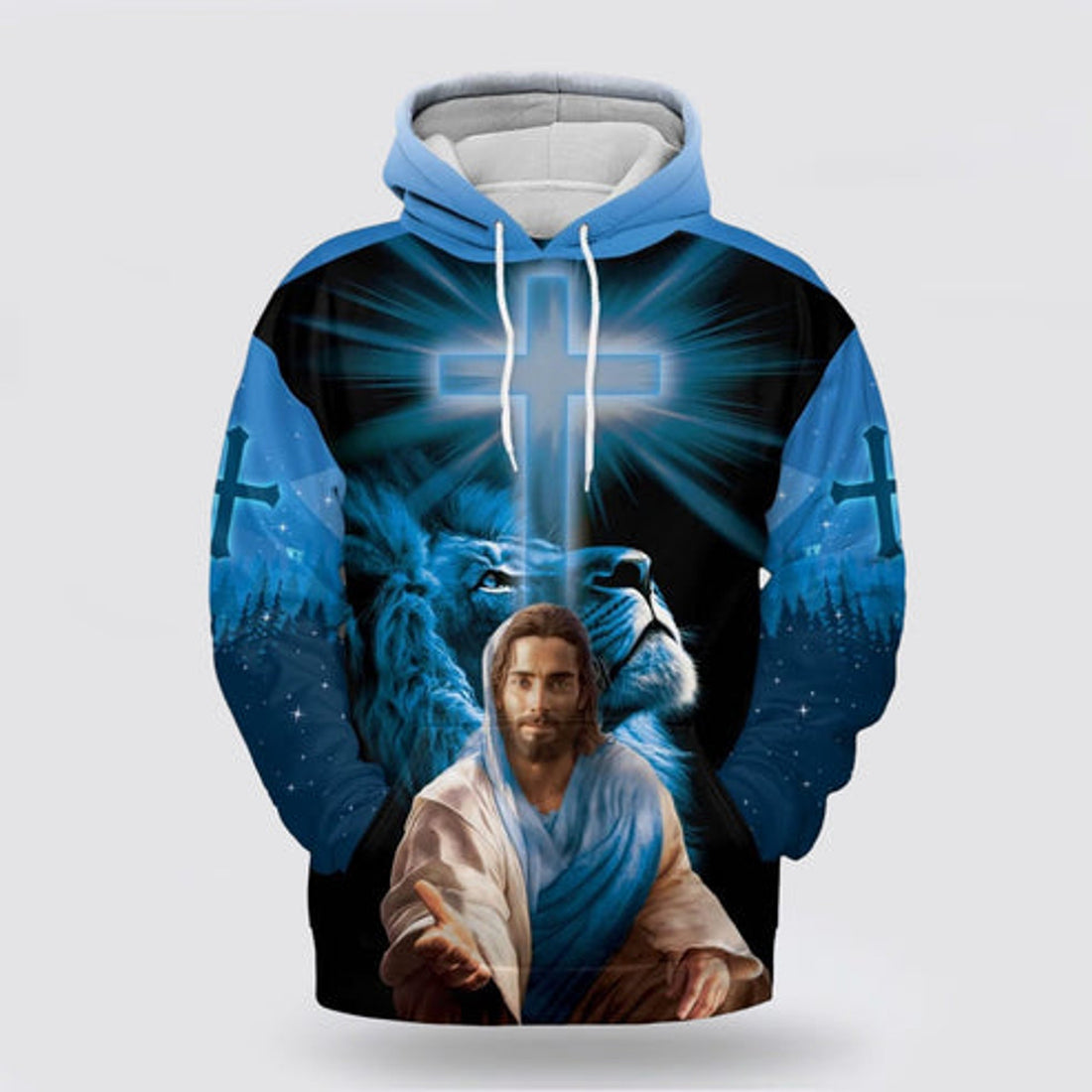 FUNSTUFFPRINT 3D Lion Lord Jesus Enlighten What's Dark In Me Amen 3D Hoodie and Zip Hoodie