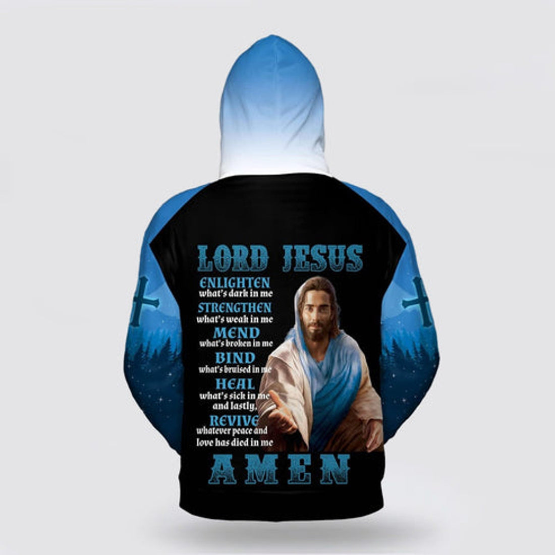 FUNSTUFFPRINT 3D Lion Lord Jesus Enlighten What's Dark In Me Amen 3D Hoodie and Zip Hoodie