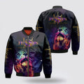 FUNSTUFFPRINT Lion Of Judah Jesus Saved My Life Bomber Jacket - Jesus Shirt for Men Women 3D Bomber Jacket
