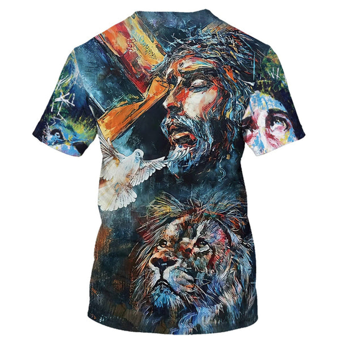 FUNSTUFFPRINT Lion And Jesus Christian 3D T-shirt