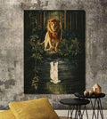 Lion And Sheep Awesome Reflection Canvas Wall Art - Christian Wall Posters - Religious Wall Decor