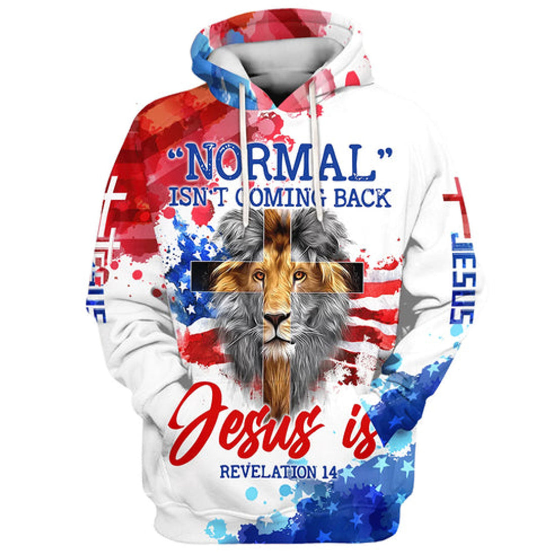 FUNSTUFFPRINT 3D Lion Cross Normal Isn't Coming Back Jesus Is Hoodies Jesus 3D Hoodie and Zip Hoodie