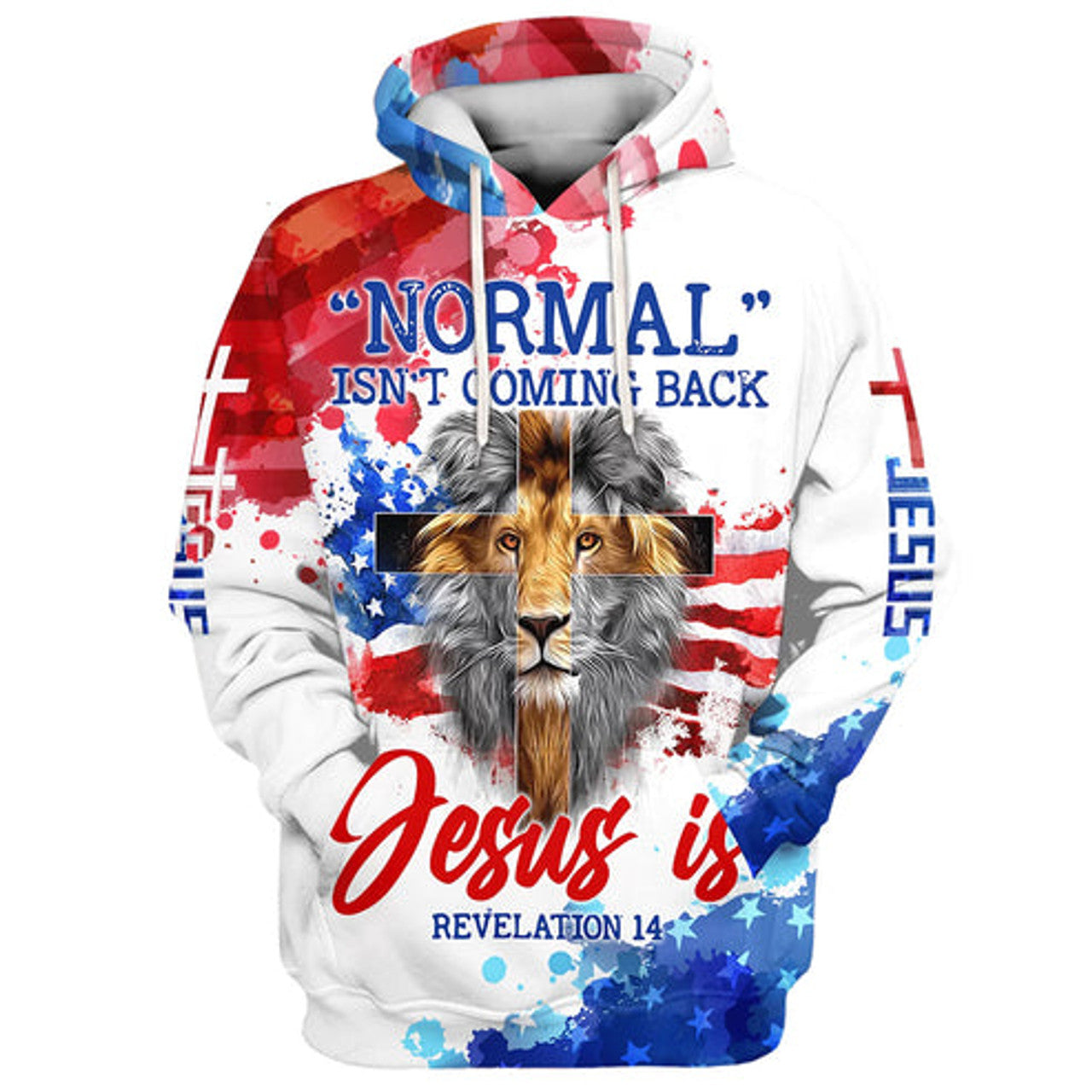 FUNSTUFFPRINT 3D Lion Cross Normal Isn't Coming Back Jesus Is Hoodies Jesus 3D Hoodie and Zip Hoodie