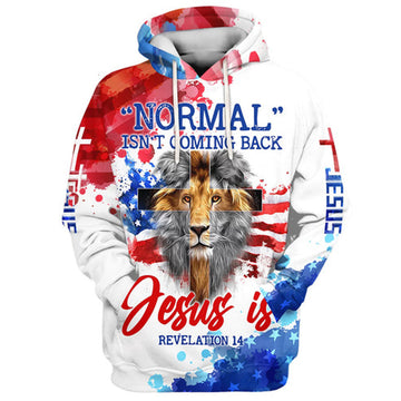 FUNSTUFFPRINT 3D Lion Cross Normal Isn't Coming Back Jesus Is Hoodies Jesus 3D Hoodie and Zip Hoodie