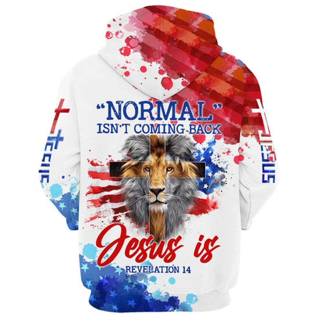 FUNSTUFFPRINT 3D Lion Cross Normal Isn't Coming Back Jesus Is Hoodies Jesus 3D Hoodie and Zip Hoodie