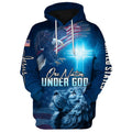 FUNSTUFFPRINT Lion Of Judah One Nation Under God Hoodies Men & Women Christian 3D Hoodie and Zip Hoodie