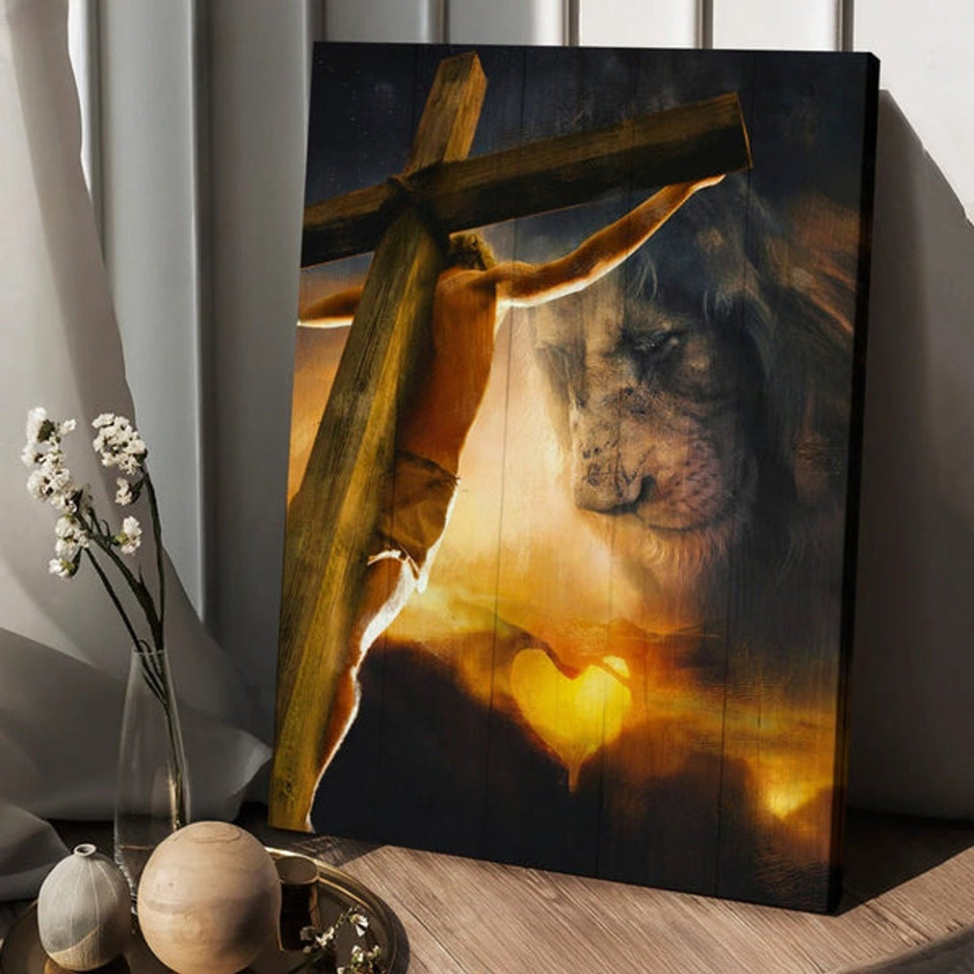 Lion Of Judah The Beautiful Sky The Sacrifice Of Jesus Christ Canvas Wall Art - Christian Wall Posters - Religious Wall Decor