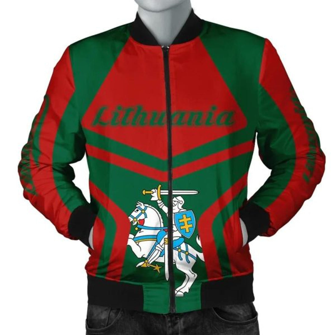 FUNSTUFFPRINTI Lithuania Coat Of Arms Men Bomber Jacket My Style Bomber Jacket