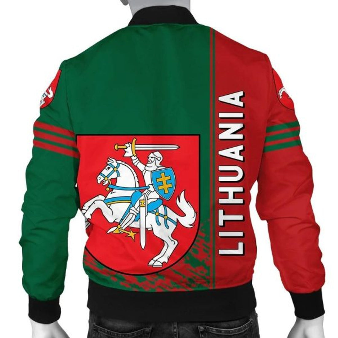FUNSTUFFPRINTI Lithuania Coat Of Arms Men Bomber Jacket Quarter Style Bomber Jacket
