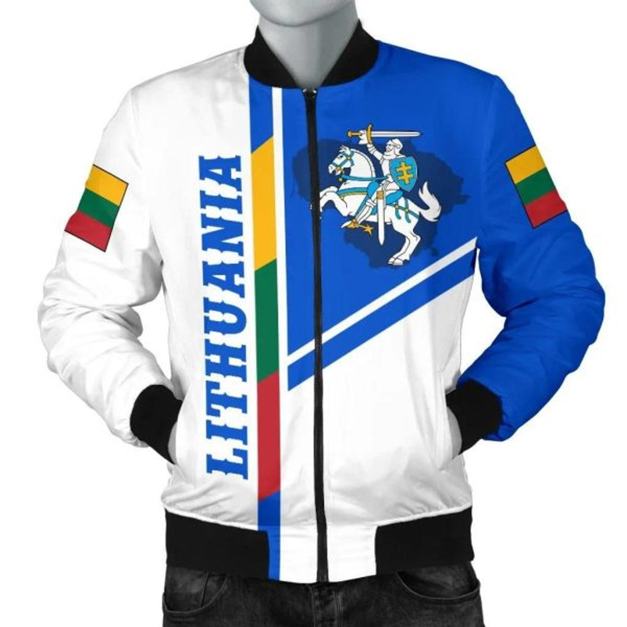 FUNSTUFFPRINTI Lithuania Men's Bomber Jacket Vytis Lietuva Bomber Jacket