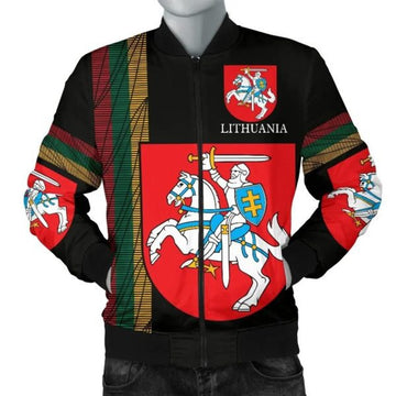 FUNSTUFFPRINTI Lithuania-United Men's 3D Bomber Jacket