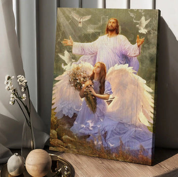 Little Angel Jesus Magic Forest Pray For Healing Canvas Wall Art - Christian Wall Posters - Religious Wall Decor