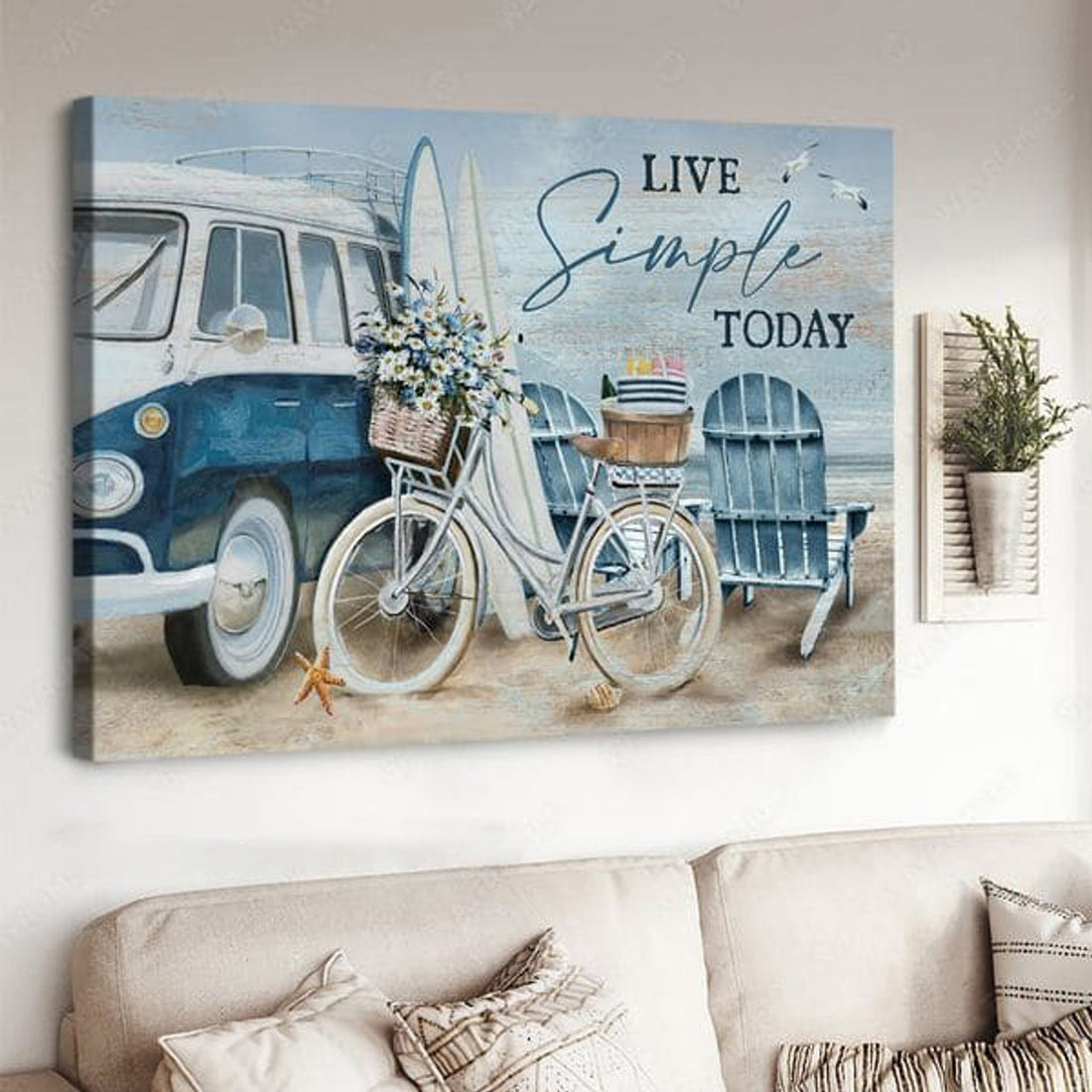 Live Simple Today, Summer Poster, Beach Poster Poster and Canvas