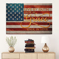 Live By Faith Grow In Grace Walk In Love American Canvas Wall Art - Christian Canvas - Faith Canvas