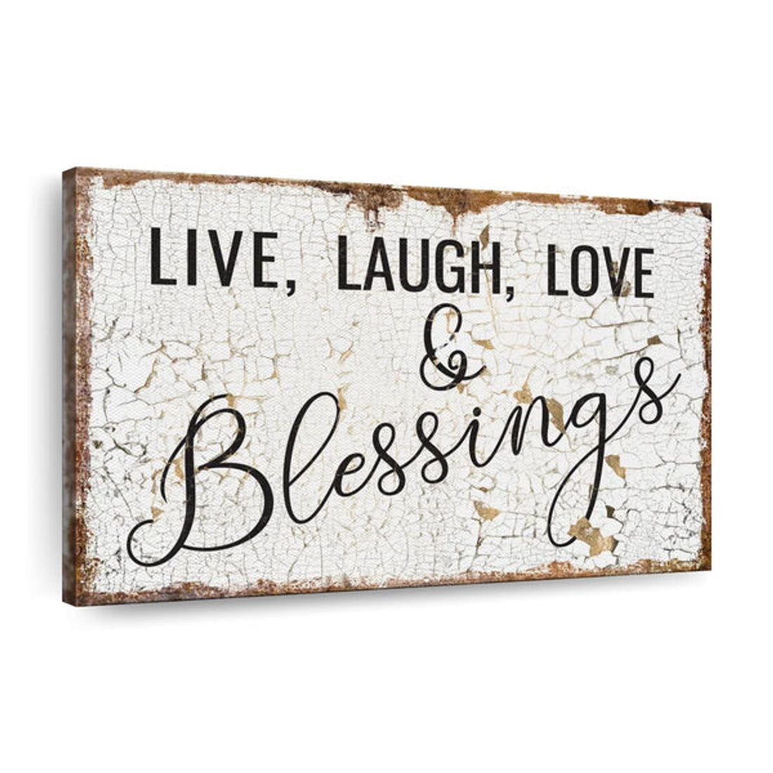 Live Laugh Love And Blessings Canvas Wall Art - Christian Canvas Wall Art - Religious Wall Art Canvas