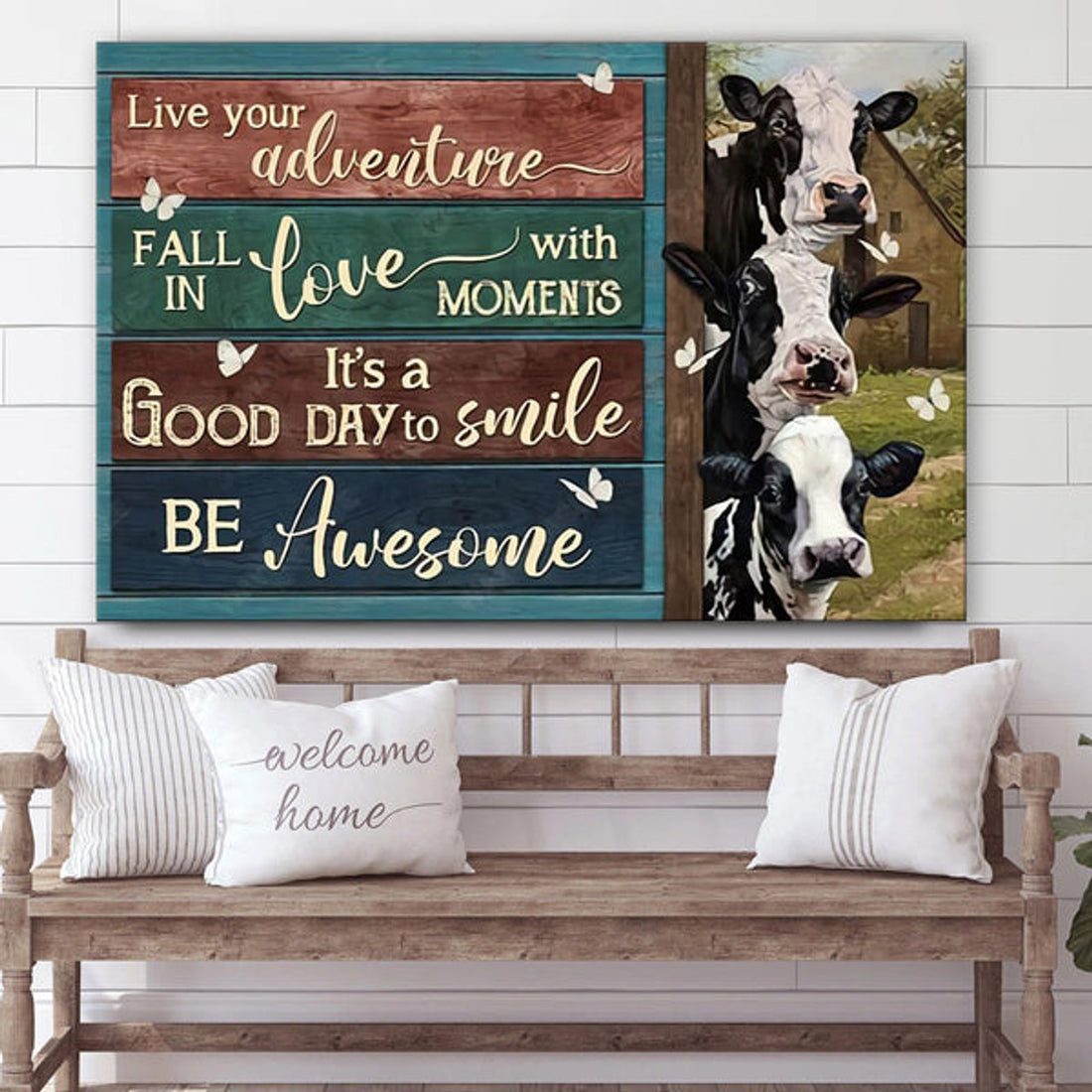 Live Your Adventure Canvas Wall Art - Christian Canvas Wall Decor - Bible Verse Wall Art Canvas - Farmer Gift