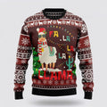 FUNSTUFFPRINT Llama Santa Falalala Ugly Christmas Sweater, Farm Sweater, Christmas Gift, Best Winter Outfit Christmas Ugly Sweater