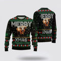 FUNSTUFFPRINT Longhorn Ugly Christmas Sweater, Farm Sweater, Christmas Gift, Best Winter Outfit Christmas Ugly Sweater