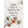 FUNSTUFFPRINT Lord Cleanse Me Of Anything That Breaks Your Heart Fleece Blanket - Christian Blanket - Bible Verse Blanket