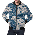 FUNSTUFFPRINTI Lotus Print Pattern Men's 3D Bomber Jacket