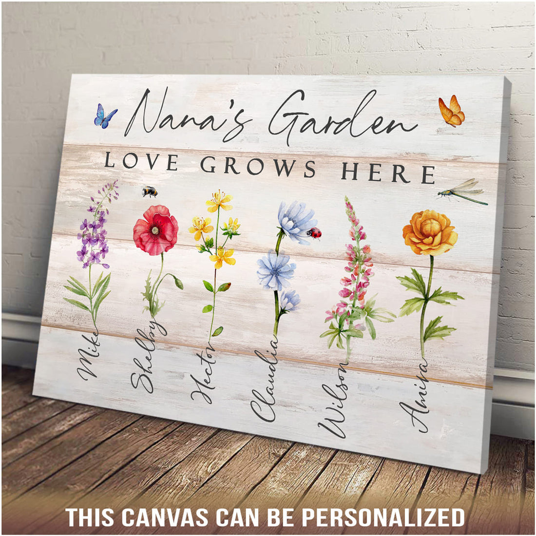 Custom Love Grows Here, Family Poster Customized Personalized NAME Poster and Canvas