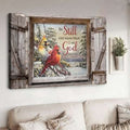 Love Poster, Cardinal Bird Decor, Be Still And Know That, I Am God Poster and Canvas