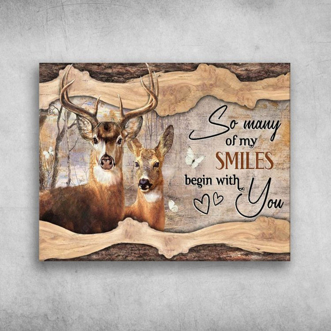 Love Poster, Deer Couple, So Many Of My Smiles, Begin With You Poster and Canvas