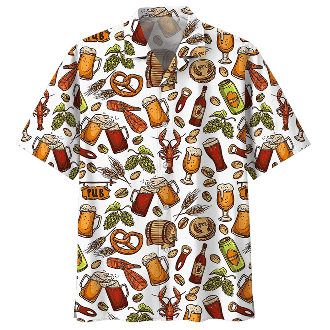 Love Beer Watercolor Design Hawaiian Shirt