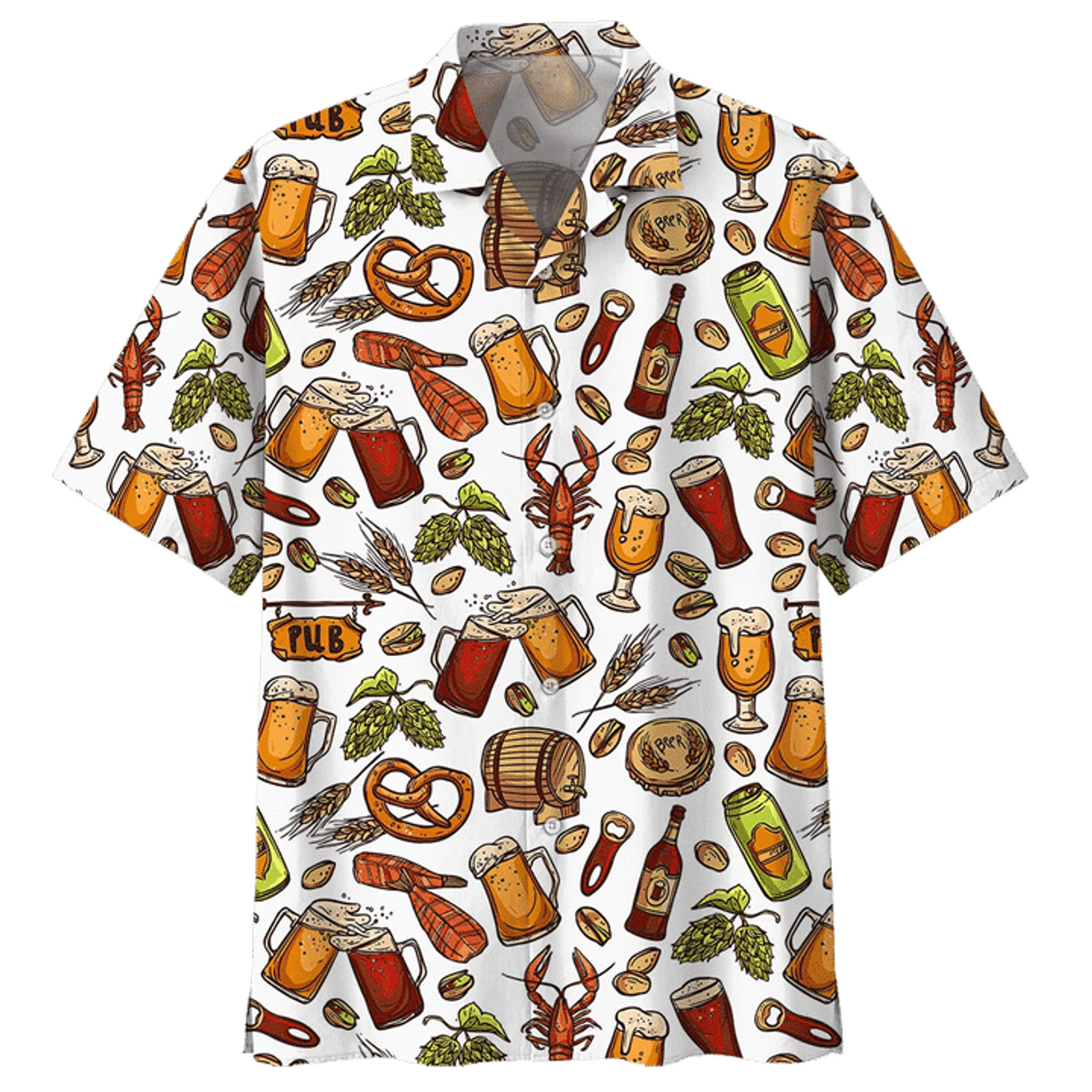 Love Beer Watercolor Design Hawaiian Shirt