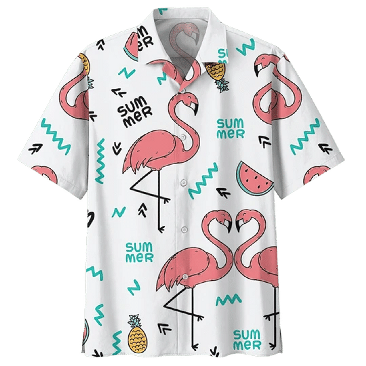 Love Flamingo Ornamental Hawaiian Shirt