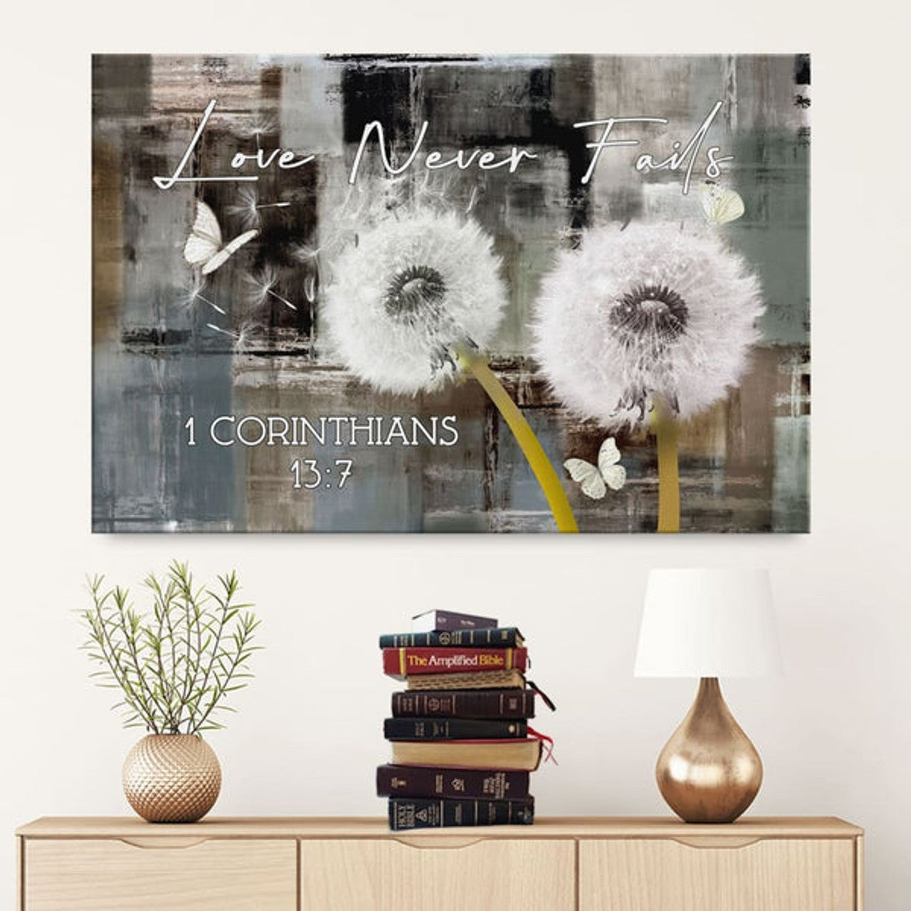Love Never Fails 1 Corinthians 137 Canvas Wall Art - Christian Canvas - Faith Canvas