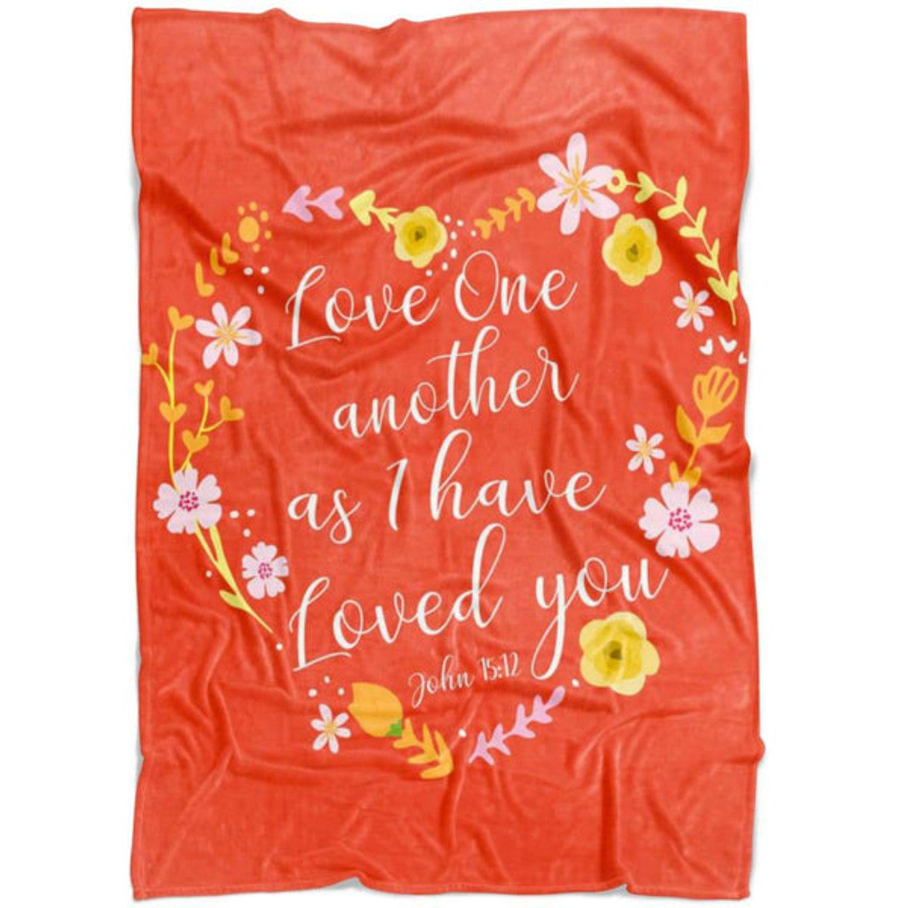 FUNSTUFFPRINT Love One Another As I Have Loved You John 1512 Fleece Blanket - Christian Blanket - Bible Verse Blanket