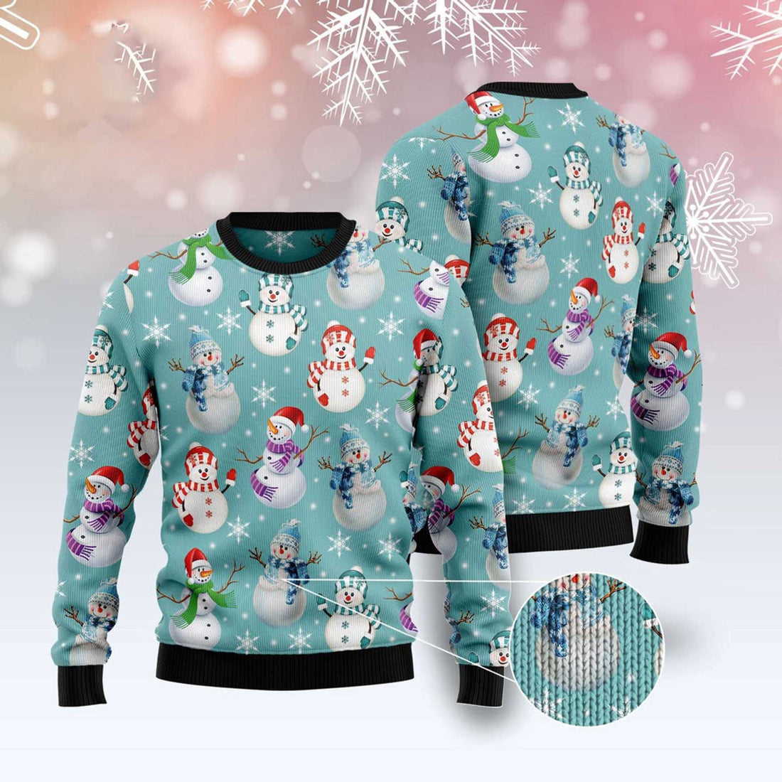 FUNSTUFFPRINT Love Snowman Ugly Christmas Sweater, Christmas Sweater, Ugly Sweater, Funny Xmas Sweaters Ugly Sweater