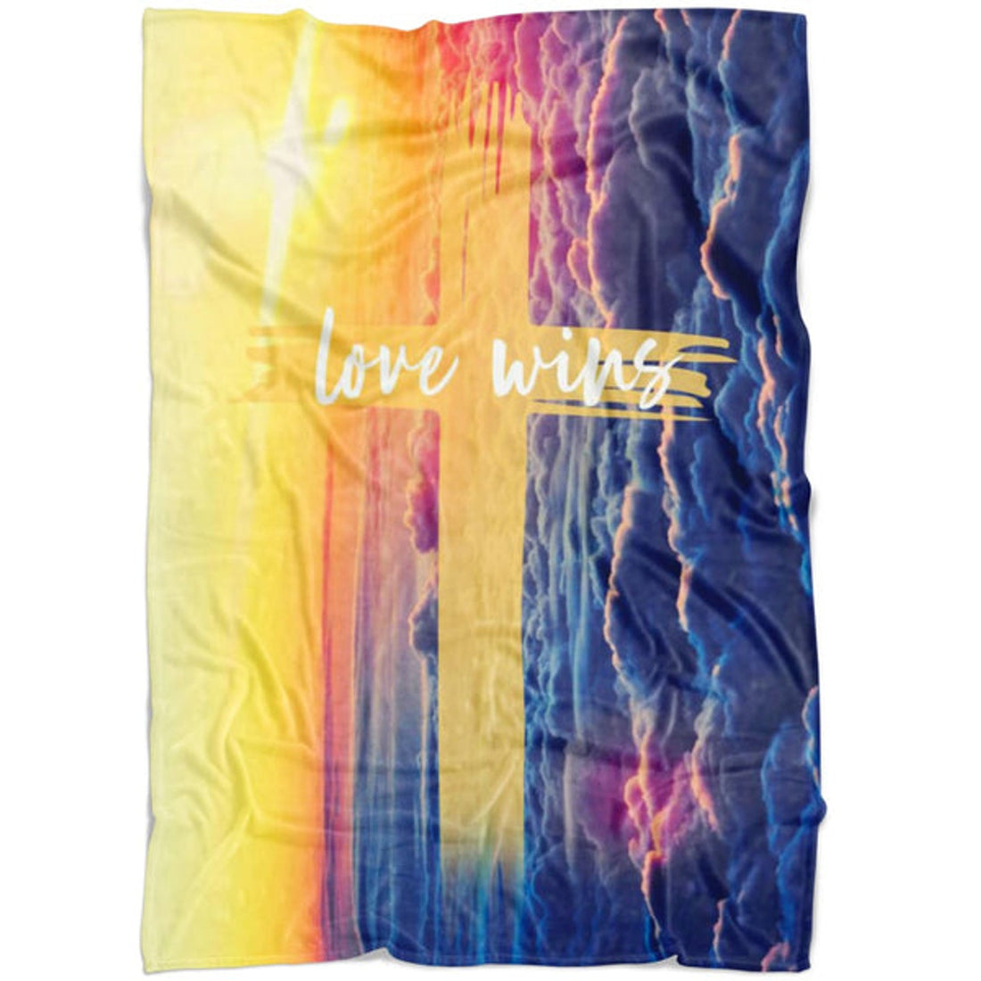 FUNSTUFFPRINT Love Wins Fleece Blanket - Christian Blanket - Bible Verse Blanket