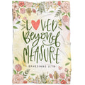 FUNSTUFFPRINT Loved Beyond Measure Ephesians 319 Fleece Blanket - Christian Blanket - Bible Verse Blanket