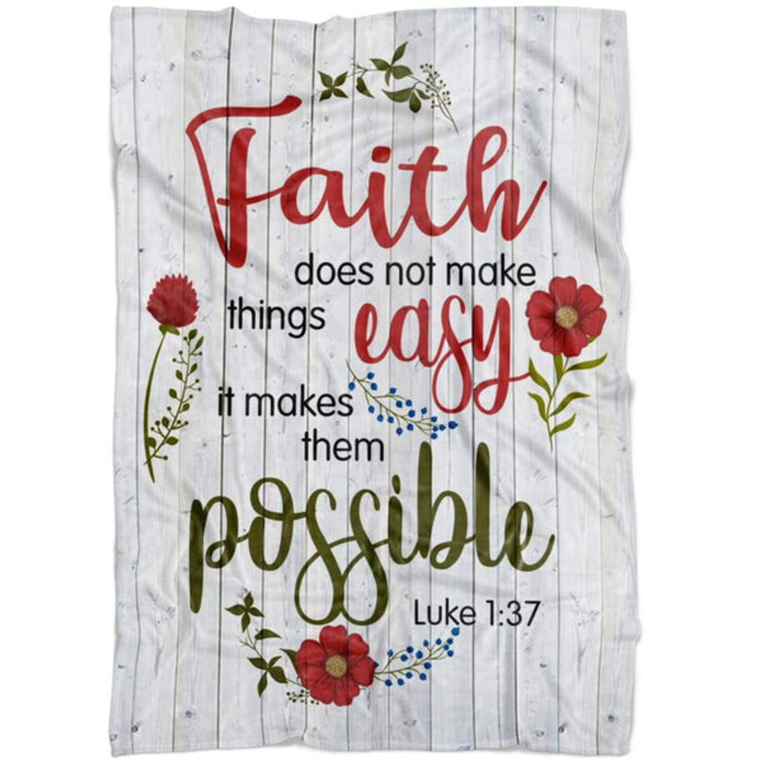 FUNSTUFFPRINT Luke 137 Faith Does Not Make Things Easy Fleece Blanket - Christian Blanket - Bible Verse Blanket