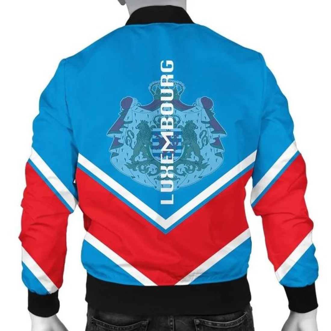 FUNSTUFFPRINTI Luxembourg Coat Of Arms Men Bomber Jacket Lucian Style Bomber Jacket