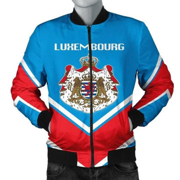 FUNSTUFFPRINTI Luxembourg Coat Of Arms Men Bomber Jacket Lucian Style Bomber Jacket