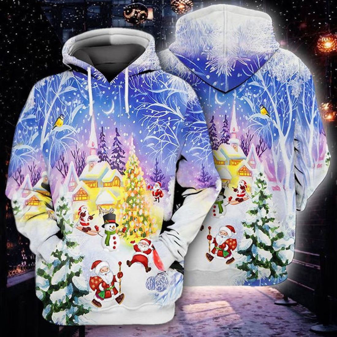 FUNSTUFFPRINT 3D Merry Christmas All Over 3D Hoodie and Zip Hoodie