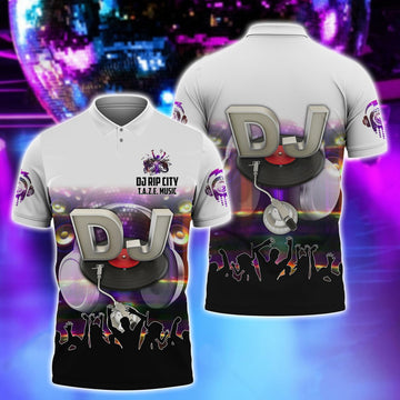 FUNSTUFFPRINT DJ Rip City - T.A.Z.E. Music Polo Shirt Size S-5XL