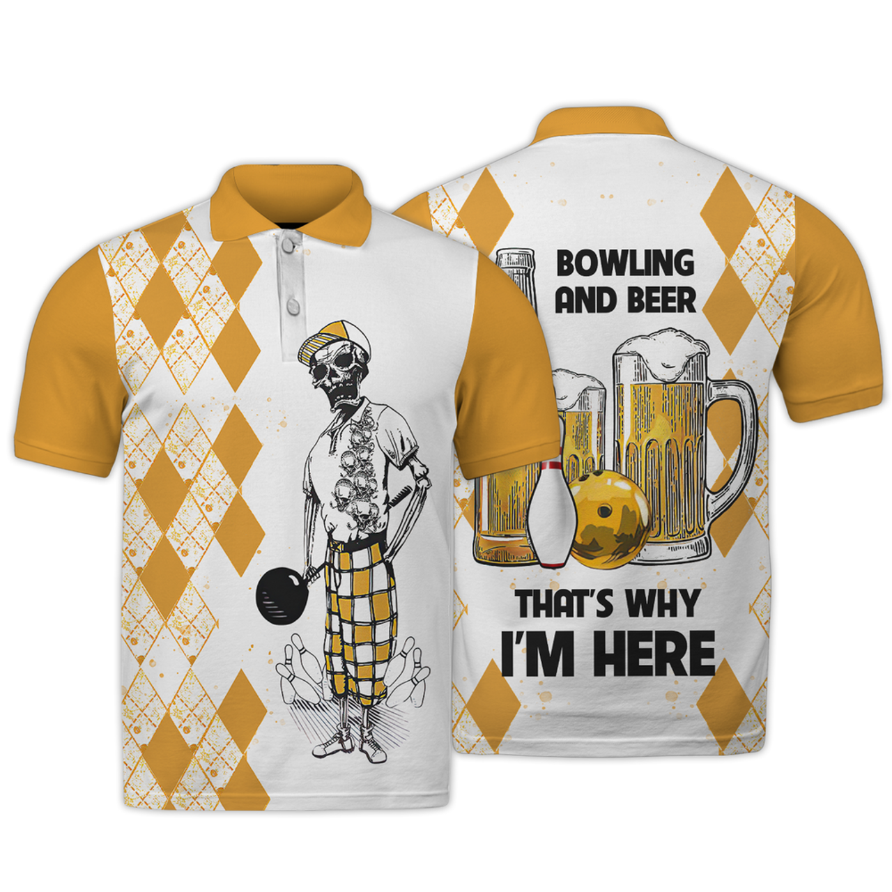 Bowling And Beer 3D Polo Shirt Personalized Polo Shirt