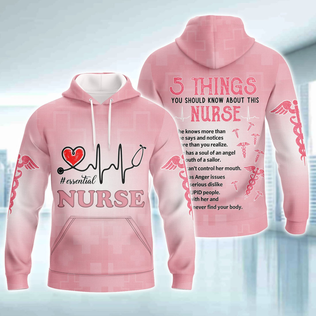 FUNSTUFFPRINT Nurse 3D Hoodie and Zip Hoodie