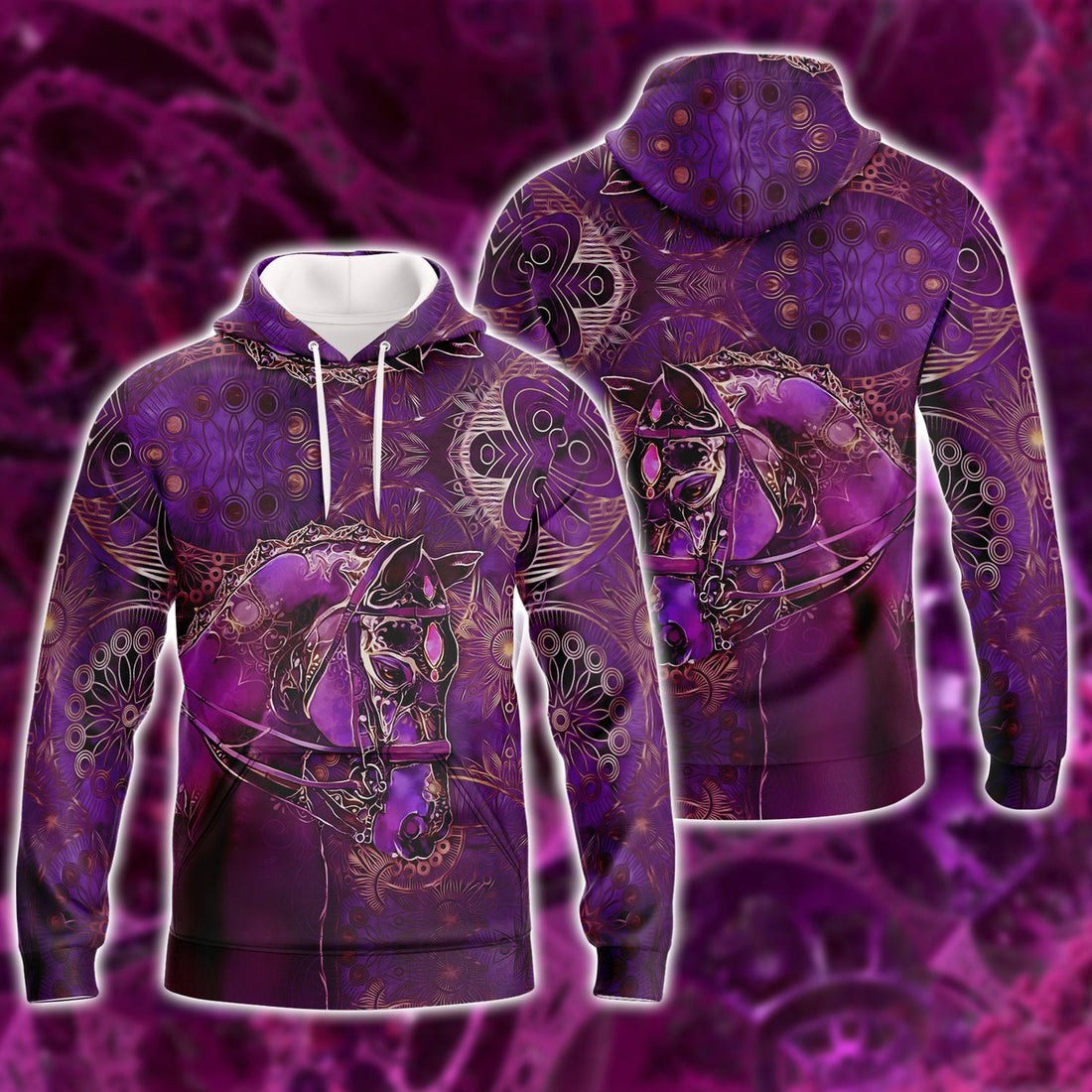 FUNSTUFFPRINT Horse - Hades - 3D Full Print 3D Hoodie and Zip Hoodie