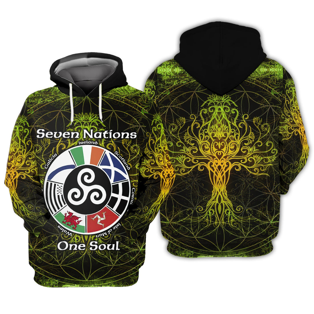 FUNSTUFFPRINT even Nations One Soul 3D Hoodie and Zip Hoodie